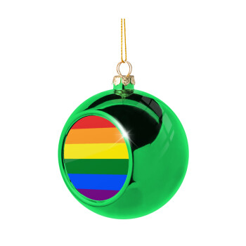 Rainbow flag (LGBT) , Χριστουγεννιάτικη μπάλα δένδρου Πράσινη 8cm