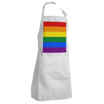 Rainbow flag (LGBT) , Ποδιά Σεφ Ολόσωμη Ενήλικων (με ρυθμιστικά και 2 τσέπες)