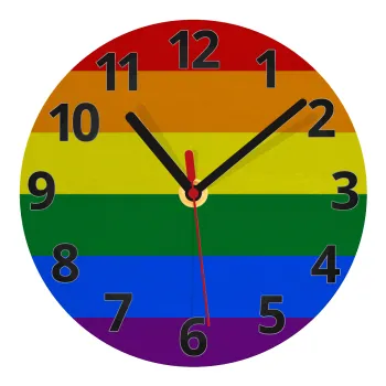Rainbow flag (LGBT) , Ρολόι τοίχου γυάλινο (20cm)