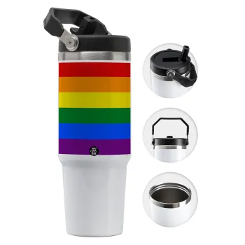 Rainbow flag (LGBT) , Θερμός Ανοξείδωτο 30oz με χερούλι
