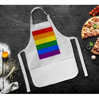 Rainbow flag (LGBT) , Ποδιά Σεφ Ολόσωμη Παιδική (με ρυθμιστικά και 2 τσέπες)