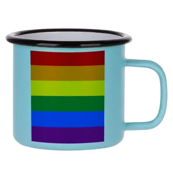Rainbow flag (LGBT) , Κούπα Μεταλλική εμαγιέ ΜΑΤ σιέλ 360ml