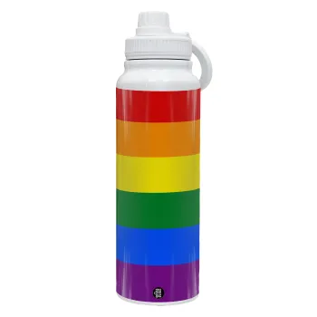 Rainbow flag (LGBT) , Θερμός 1L Ανοξείδωτο με Βάση Κινητού & Διπλά Τοιχώματα