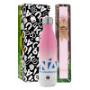 Easter Set, Metallic pink/white (Stainless steel) thermos, double-walled, 500ml & aromatic flat Easter candle (30cm) (PINK)