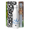 Easter Set, metallic stainless thermos bottle (500ml) & scented flat Easter candle (30cm) (GRAY)