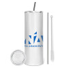 Tumbler stainless steel 600ml, with metal straw & cleaning brush