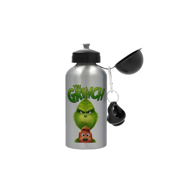 mr grinch, Metallic water jug, Silver, aluminum 500ml