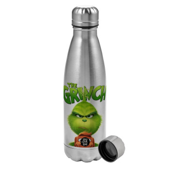 mr grinch, Metallic water bottle, stainless steel, 750ml
