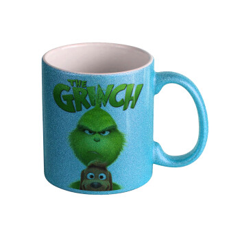 mr grinch, Κούπα Σιέλ Glitter που γυαλίζει, κεραμική, 330ml