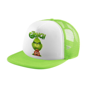 mr grinch, Καπέλο Soft Trucker με Δίχτυ Πράσινο/Λευκό