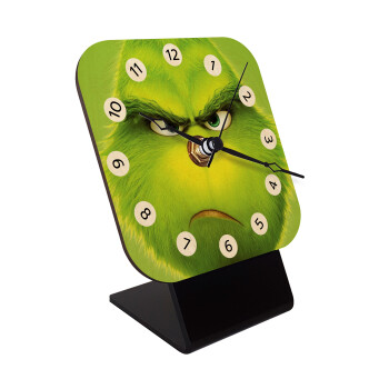 mr grinch, Quartz Table clock in natural wood (10cm)