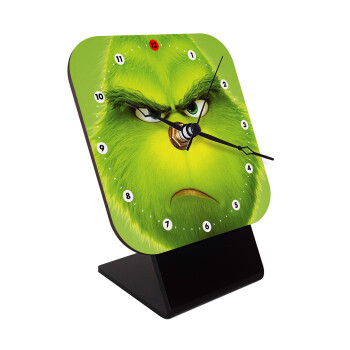 mr grinch, Επιτραπέζιο ρολόι ξύλινο με δείκτες (10cm)