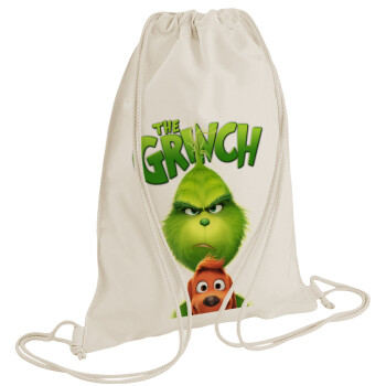 mr grinch, Τσάντα πλάτης πουγκί GYMBAG natural (28x40cm)