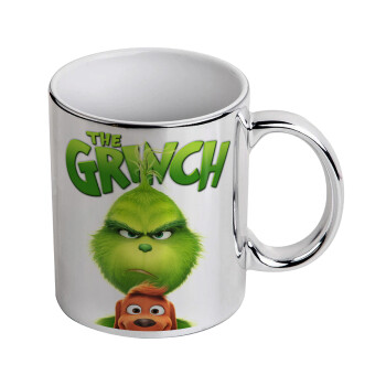 mr grinch, Κούπα κεραμική, ασημένια καθρέπτης, 330ml