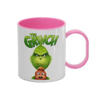 mr grinch, Κούπα (πλαστική) (BPA-FREE) Polymer Ροζ για παιδιά, 330ml