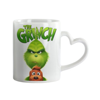 mr grinch, Mug heart handle, ceramic, 330ml
