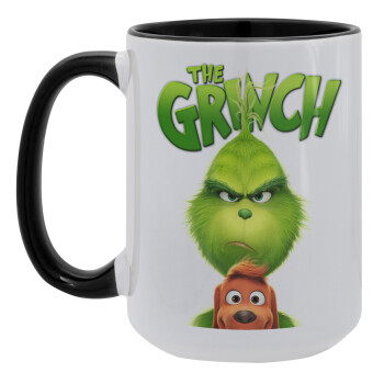 mr grinch, Κούπα Mega 15oz, κεραμική Μαύρη, 450ml