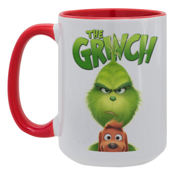 mr grinch, Κούπα Mega 15oz, κεραμική Κόκκινη, 450ml