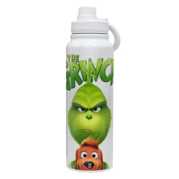 mr grinch, 1L Stainless Steel Thermal Bottle with Phone Holder & Double Wall Insulation