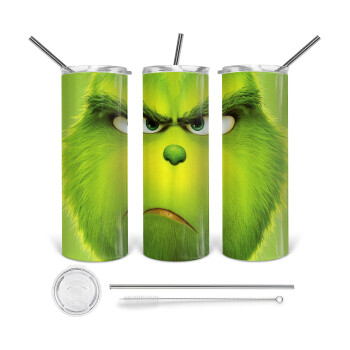 mr grinch, Tumbler stainless steel 600ml, with metal straw & cleaning brush