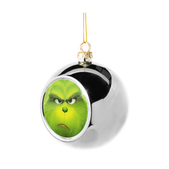 mr grinch, Silver 8cm Christmas tree ball ornament