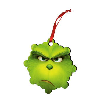 mr grinch, Christmas ornament snowflake wooden 7.5cm
