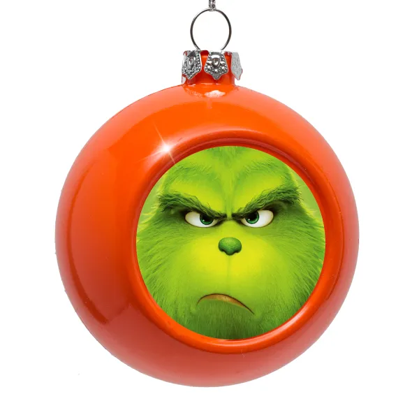mr grinch — Στολίδι Χριστουγεννιάτικη μπάλα δένδρου Πορτοκαλί 8cm