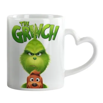 mr grinch, Mug heart handle, ceramic, 330ml