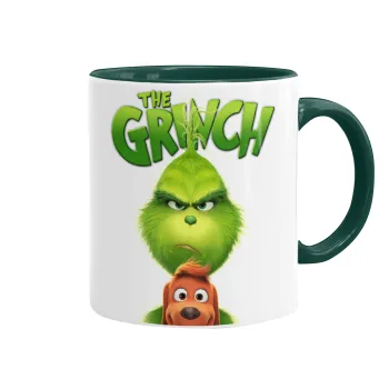 mr grinch, Κούπα χρωματιστή πράσινη, κεραμική, 330ml