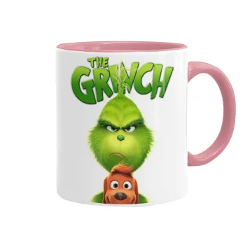 mr grinch, Κούπα χρωματιστή ροζ, κεραμική, 330ml