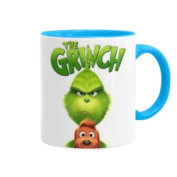 mr grinch, Mug colored light blue, ceramic, 330ml