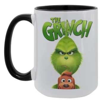 mr grinch, Κούπα Mega 15oz, κεραμική Μαύρη, 450ml