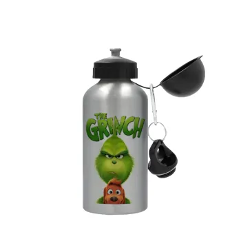 mr grinch, Metallic water jug, Silver, aluminum 500ml