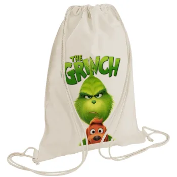 mr grinch, Τσάντα πλάτης πουγκί GYMBAG natural (28x40cm)