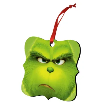 mr grinch, Christmas ornament polygon wooden 7.5cm