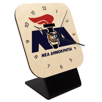Νέα δημοκρατία κλασική, Επιτραπέζιο ρολόι σε φυσικό ξύλο (10cm)