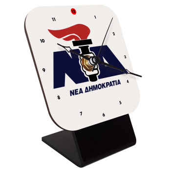 Νέα δημοκρατία κλασική, Επιτραπέζιο ρολόι ξύλινο με δείκτες (10cm)