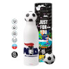 Soccer Metal mug thermos, double wall, 550ml