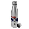 Metallic water bottle, stainless steel, 750ml