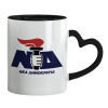 Mug heart black handle, ceramic, 330ml