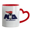Mug heart red handle, ceramic, 330ml