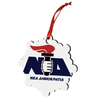 Νέα δημοκρατία κλασική, Christmas ornament snowflake wooden 7.5cm