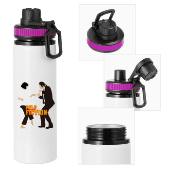 Pulp Fiction dancing, Metallic water bottle with safety lid, 850ml aluminum