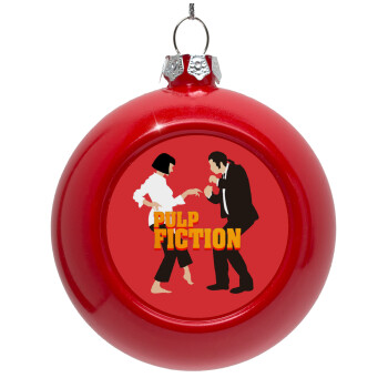Pulp Fiction dancing, Red Christmas tree ornament bauble 8cm