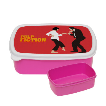 Pulp Fiction dancing, ΡΟΖ παιδικό δοχείο φαγητού (lunchbox) πλαστικό (BPA-FREE) Lunch Βox M18 x Π13 x Υ6cm