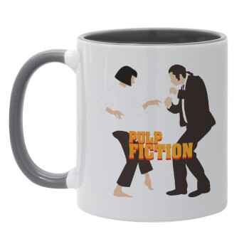 Pulp Fiction dancing, Κούπα χρωματιστή γκρι, κεραμική, 330ml