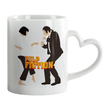 Pulp Fiction dancing, Mug heart handle, ceramic, 330ml