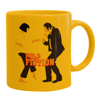 Pulp Fiction dancing, Ceramic coffee mug yellow, 330ml (1pcs)