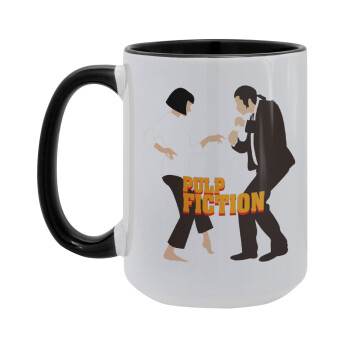 Pulp Fiction dancing, Κούπα Mega 15oz, κεραμική Μαύρη, 450ml