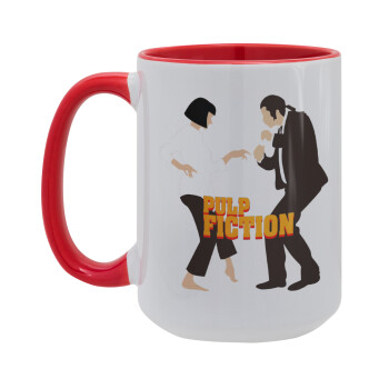 Pulp Fiction dancing, Κούπα Mega 15oz, κεραμική Κόκκινη, 450ml